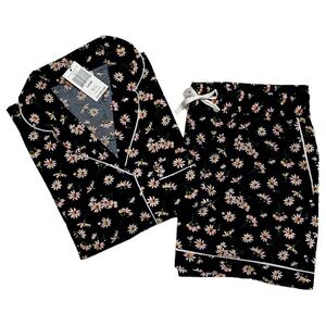 Vera Bradley NWT Short Sleeved Pajama Set Falling Daises Sz L ($75) 100% Cotton